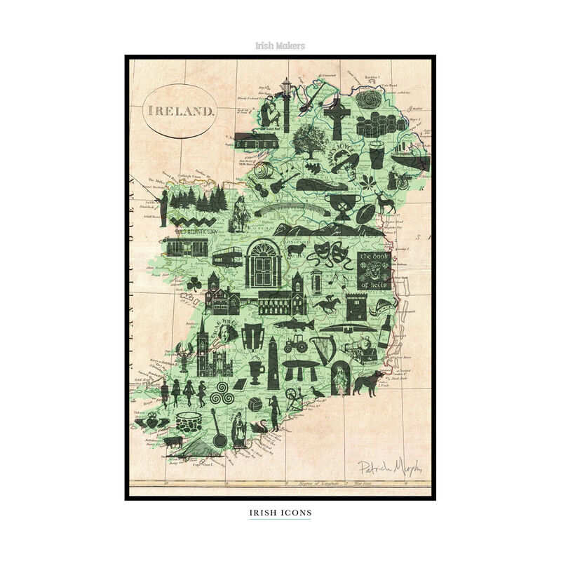 Irish Icons – Hard Paper Irish Design Print With Cardboard Insert